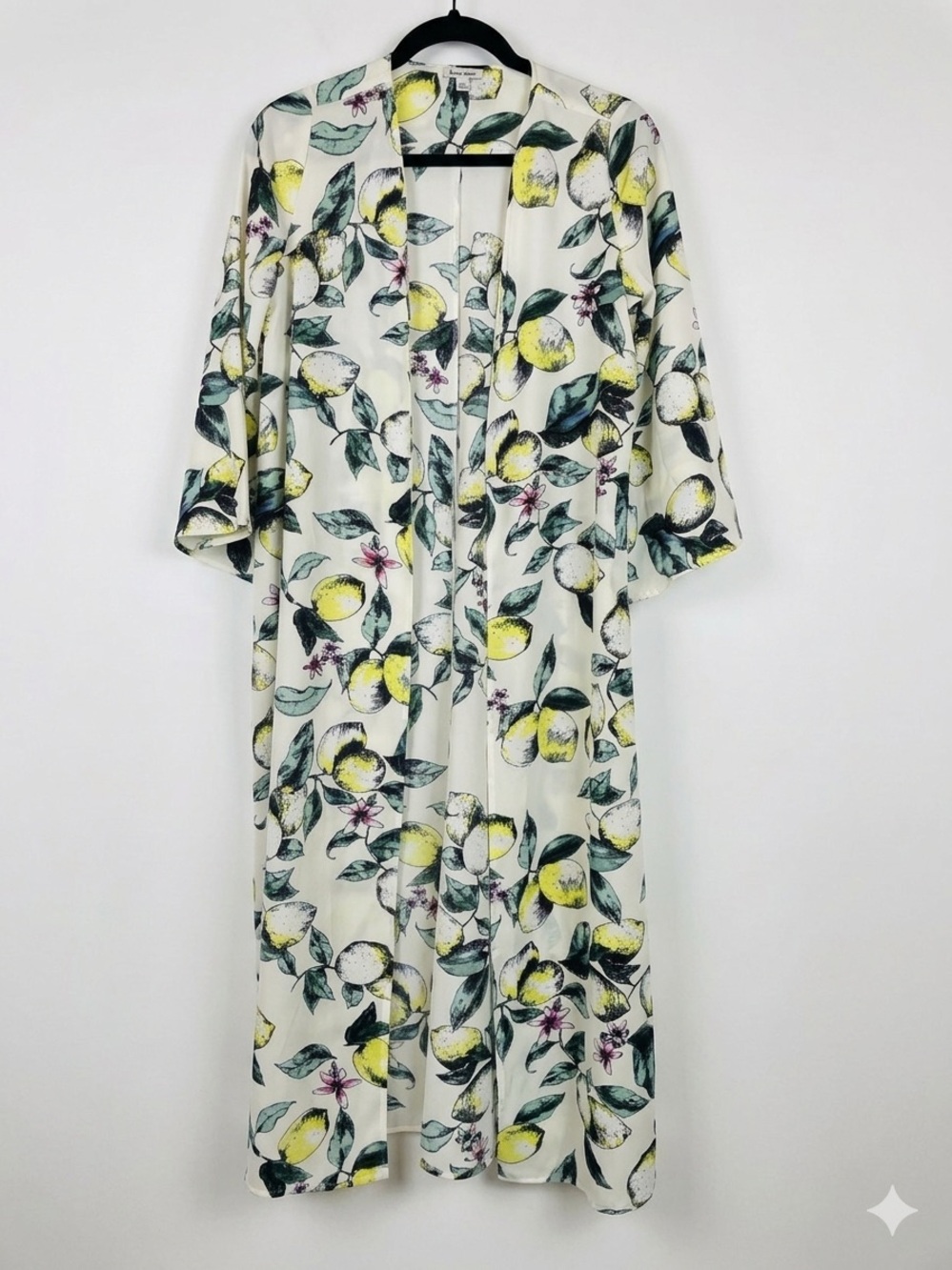 Euro Summer Lemon Kimono Duster Vaca Vibes French Girl Size S